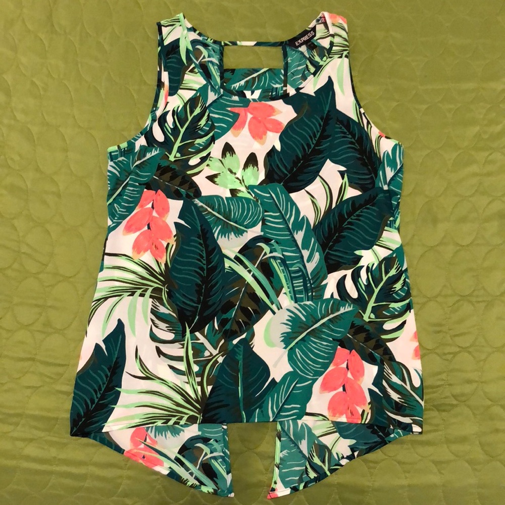 Floral “ladder” back blouse